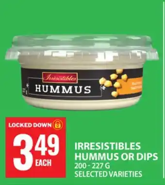 Food Basics IRRESISTIBLES HUMMUS OR DIPS offer