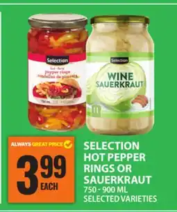 Food Basics SELECTION HOT PEPPER RINGS OR SAUERKRAUT offer