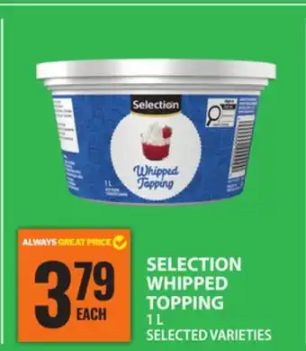 Food Basics SELECTION WHIPPED TOPPING offer