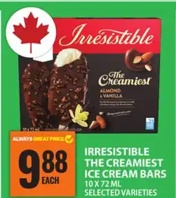 Food Basics IRRESISTIBLE THE CREAMIEST ICE CREAM BARS offer
