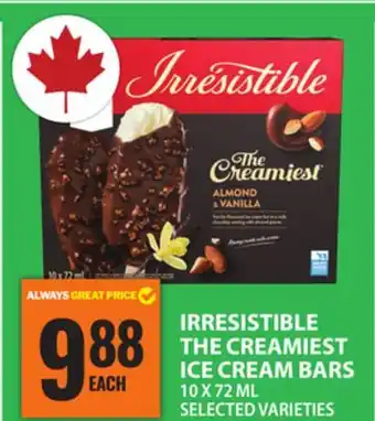 Food Basics IRRESISTIBLE THE CREAMIEST ICE CREAM BARS offer