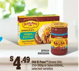 Fortinos OLD EL PASO DINNER KITS, 250-510G OR SALSA, 650ML offer