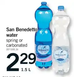 Fortinos SAN BENEDETTO WATER, 1.5l offer