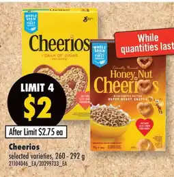 Fortinos CHEERIOS, 260-292 G offer