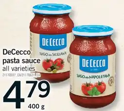 Fortinos DECECCO PASTA SAUCE, 400g offer