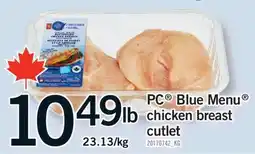 Fortinos PC BLUE MENU CHICKEN BREAST CUTLET offer