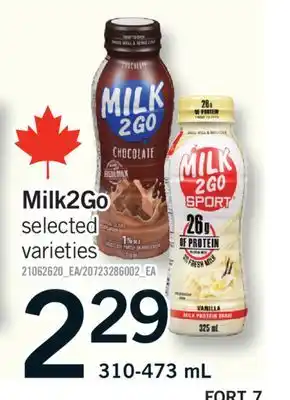 Fortinos MILK2GO, 310-473 ML offer