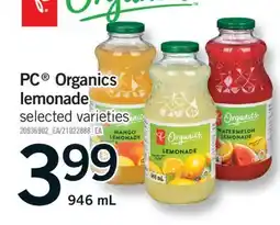Fortinos PC ORGANICS LEMONADE, 946 ML offer