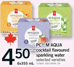 Fortinos PC M'AQUA COCKTAIL FLAVOURED SPARKLING WATER, 6X355 ML offer