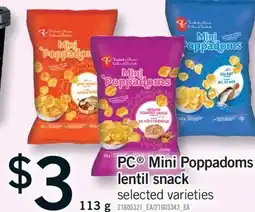 Fortinos PC MINI POPPADOMS LENTIL SNACK, 113g offer