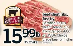Fortinos BEEF SHORT RIBS, FAST FRY offer