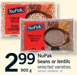 Fortinos NUPAK BEANS OR LENTILS, 900 G offer