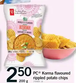 Fortinos PC KORMA FLAVOURED RIPPLED POTATO CHIPS, 200G offer