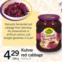 Fortinos KUHNE RED CABBAGE, 720 G offer