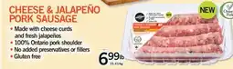 Fortinos CHEESE & JALAPEÑO PORK SAUSAGES offer