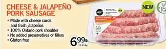 Fortinos CHEESE & JALAPEÑO PORK SAUSAGES offer
