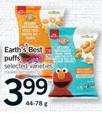 Fortinos EARTH'S BEST PUFFS, 44-78 G offer