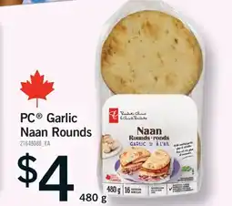 Fortinos PC GARLIC NAAN ROUNDS, 480 G offer