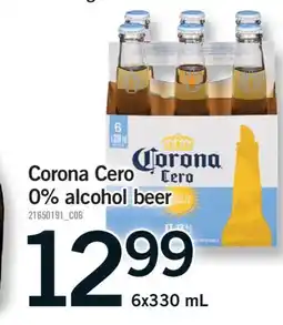 Fortinos CORONA CERO 0% ALCOHOL BEER, 6X330 ML offer