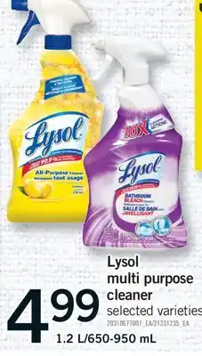 Fortinos LYSOL MULTI PURPOSE CLEANER, 1.2 L/650-950 mL offer