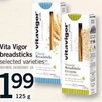Fortinos VITA VIGOR BREADSTICKS, 125 G offer
