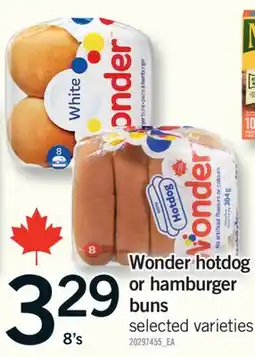 Fortinos WONDER HOTDOG OR HAMBURGER BUNS, 8'S offer