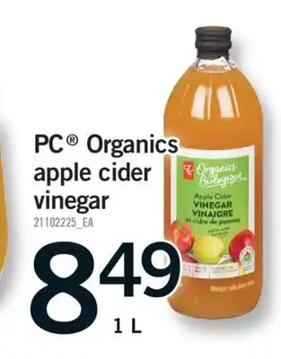 Fortinos PC ORGANICS APPLE CIDER VINEGAR, 1 L offer