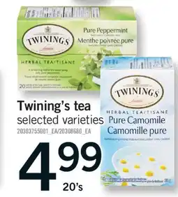 Fortinos TWINING'S TEA, 20'S offer