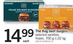Fortinos THE KEG BEEF BURGERS, 700 g - 1.02 kg offer