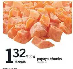 Fortinos papaya chunks offer