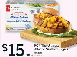 Fortinos PC THE ULTIMATE ATLANTIC SALMON BURGERS, 500G offer