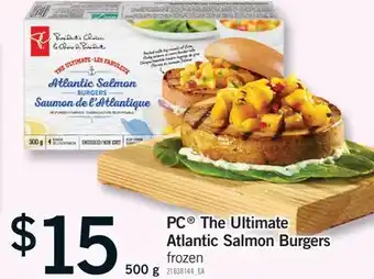 Fortinos PC THE ULTIMATE ATLANTIC SALMON BURGERS, 500G offer