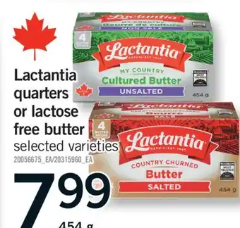 Fortinos LACTANTIA QUARTERS OR LACTOSE FREE BUTTER, 454 G offer