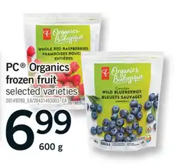 Fortinos PC ORGANICS FROZEN FRUIT, 600 G offer