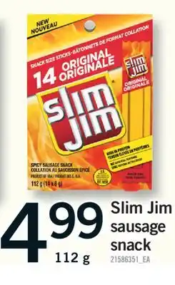 Fortinos SLIM JIM SAUSAGE SNACK, 112G offer