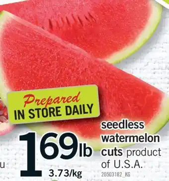 Fortinos SEEDLESS WATERMELON CUTS offer