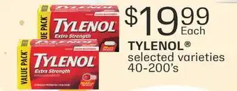 Fortinos TYLENOL , 40-200' s offer