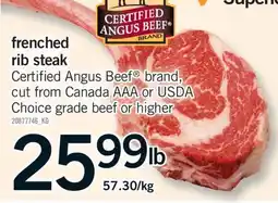 Fortinos FRENCHED RIB STEAK offer