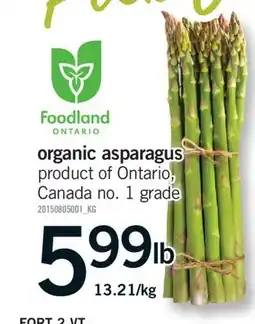 Fortinos ORGANIC ASPARAGUS offer