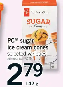 Fortinos PC SUGAR ICE CREAM CONES, 142 G offer
