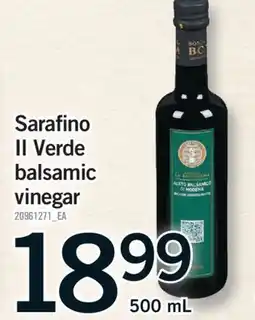Fortinos SARAFINO IL VERDE BALSAMIC VINEGAR, 500 ML offer