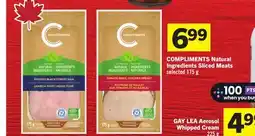 Foodland COMPLIMENTS Natural Ingredients Sliced Meats offer