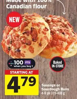 Foodland Sausage or Sourdough Buns offer