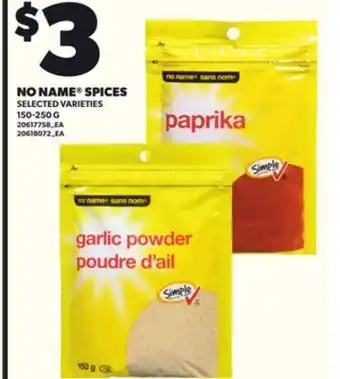 Loblaws NO NAME SPICES, 150-250G offer