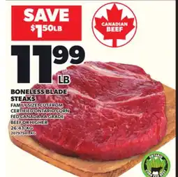 Loblaws BONELESS BLADE STEAKS offer