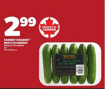Loblaws FARMER'S MARKET MINI CUCUMBERS, 6'S offer