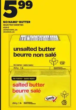 Loblaws NO NAME BUTTER, 454 G offer