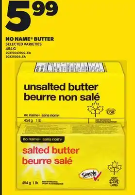 Loblaws NO NAME BUTTER, 454 G offer