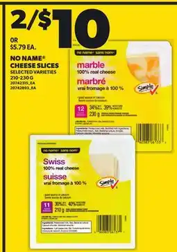 Loblaws NO NAME CHEESE SLICES offer