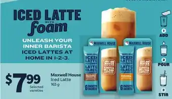 Loblaws MAXWELL HOUSE ICED LATTE, 165G offer